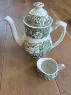 Koffiekan en melkkan Royal Tudor Ware Groen, Antiek en Kunst, Antiek | Servies los, Ophalen of Verzenden