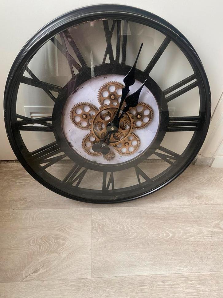 Industriële Wandklok - 50cm Diameter, Huis en Inrichting, Woonaccessoires | Klokken, Gebruikt, Wandklok, Analoog, Ophalen of Verzenden