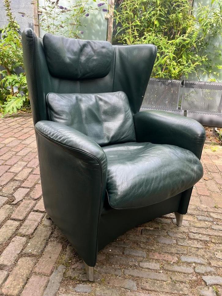 DESEDE DS 23 Petrol Kleur leer Fauteuil, Huis en Inrichting, Fauteuils, Gebruikt, Hout, Leer, Overige materialen, 50 tot 75 cm