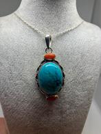 Zilveren kettinghanger met larimar incl kettinkje, Blauw, Nieuw, Met edelsteen, Zilver