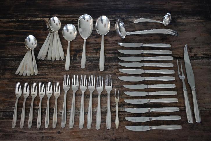 Gero 90 Progressive 235 complete 6 personen cassette vintage, Antiek en Kunst, Antiek | Bestek, Ophalen of Verzenden