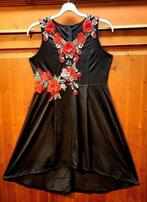 mooie vintage look jurk zwart bloemen 40/42, Ophalen of Verzenden, Nieuw, Maat 38/40 (M), Zwart
