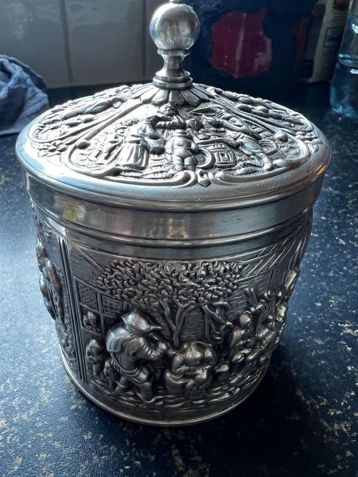 verzilverde Douwe Egbers Theebus, Antiek en Kunst, Antiek | Goud en Zilver, Ophalen of Verzenden