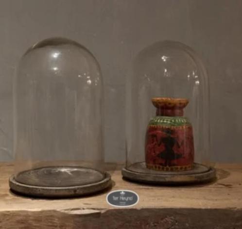 Glazen stolp plateau Large glas houten stoer sober landelijk, Huis en Inrichting, Woonaccessoires | Stolpen, Nieuw, Verzenden
