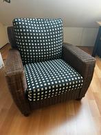 Fauteuil stoel retro, Huis en Inrichting, Fauteuils, Ophalen, Retro, donker riet, Zo goed als nieuw, 50 tot 75 cm