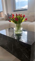 Westwing Marmer Salontafel Lesley zwart, Ophalen, Kunststof, Marmer, 50 tot 100 cm