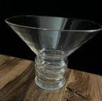 Vintage ribbel vaas 15 cm hoog 19 cm doorsnee, Ophalen, Overige kleuren, Minder dan 50 cm, Glas