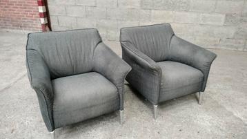 Leolux Mayon fauteuils, 2 stuks. Grijs, in goede staat. beschikbaar voor biedingen