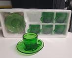 2046 Vintage design groene kop en schotels koffiekopjes, Ophalen of Verzenden, Huis en Inrichting