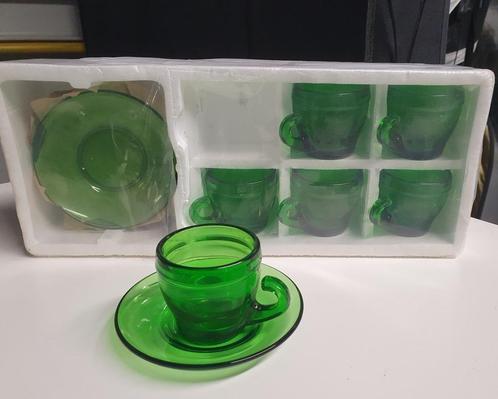 2046 Vintage design groene kop en schotels koffiekopjes, Verzamelen, Retro, Huis en Inrichting, Ophalen of Verzenden