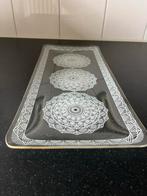 Antieke Kristallen Cakeschaal, Gebruikt, Schaal, Ophalen of Verzenden, Glas