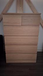 Ikea Malm 6 Laden Kast Eiken, Ophalen, 5 laden of meer, 100 tot 150 cm, 50 tot 100 cm