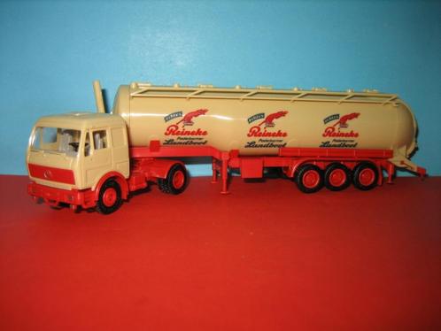 Reiinecke  MERCEDES met Tank-oplegger  Herpa, Hobby en Vrije tijd, Modelauto's | 1:87, Zo goed als nieuw, Bus of Vrachtwagen, Herpa