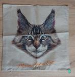 Maine coon, Devon rex, Siamees, kat, kussenhoes,, Ophalen of Verzenden, Nieuw, Vierkant