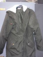 groene jas met witte capuhon, Kleding | Dames, Jassen | Winter, Ophalen of Verzenden, Zo goed als nieuw, Maat 46/48 (XL) of groter