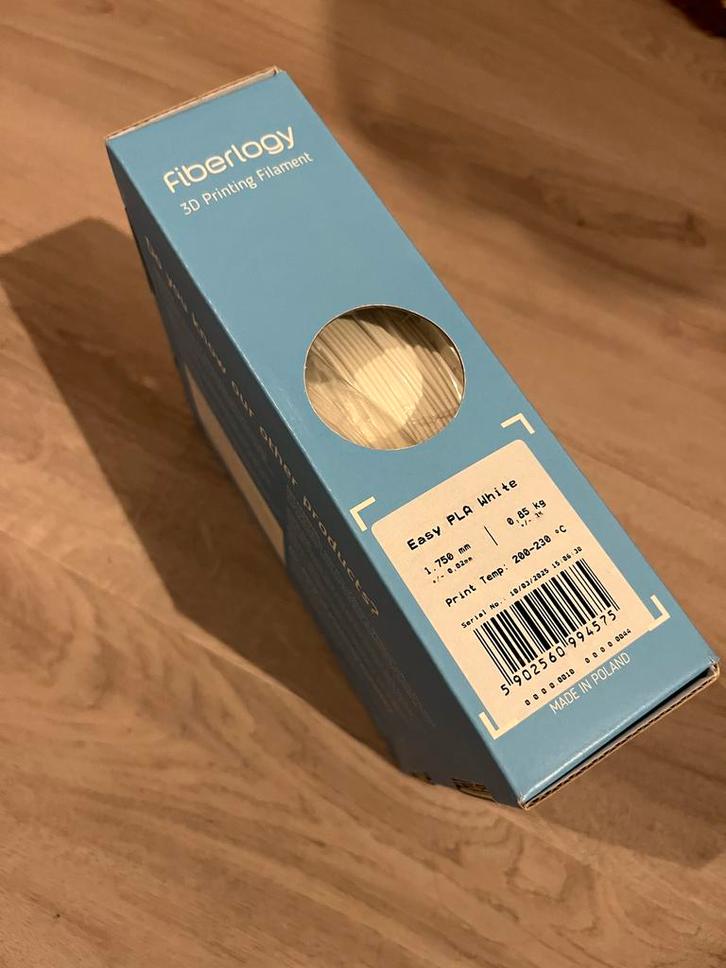 Fiberlogy Easy PLA Wit 0.85kg Filament, Computers en Software, 3D Printers, Nieuw, Ophalen of Verzenden