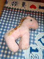 Roze paard knuffel vintage 23 cm lang, Ophalen of Verzenden