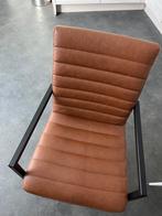 Eetkamer stoel cognac kleur Leenbakker, Huis en Inrichting, Ophalen, Kunststof, Bruin, Zo goed als nieuw