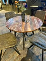 Ronde tafel met 4 stoelen, Huis en Inrichting, Tafels | Eettafels, 50 tot 100 cm, Rond, Zo goed als nieuw, Ophalen