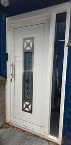 Witte voordeur met design element, Ophalen, Gebruikt, 80 tot 100 cm, Buitendeur