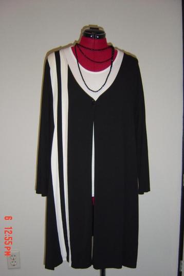 heel mooi vest van het merk RIMINI zwart met 2 witte strepen