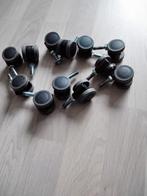 Bureaustoel wieltjes - set van 10, Gebruikt, Zwart, Ophalen of Verzenden, Metaal