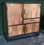 Industrieel dressoir mangohout metaal - van €999 voor €249!, Ophalen, 100 tot 150 cm, Nieuw, Metaal