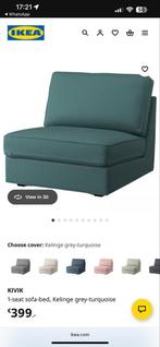 IKEA KIVIK Slaapbank - Kelinge Grijs-Turquoise, Ophalen, 90 cm, Eenpersoons, Nieuw