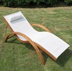 Ligstoel voor buiten, relaxstoel met kussen, Tuin en Terras, Tuinstoelen, Ophalen of Verzenden, Nieuw, Hout, Inklapbaar