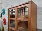 Dyrlund Deens Jaren 80 Design Vitrine Kast Teak Wandmeubel 3, 100 tot 150 cm, Glas, Ophalen of Verzenden, 150 tot 200 cm
