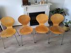 4x Phoenix Deense vintage houten vlinderstoelen- prima staat, Huis en Inrichting, Stoelen, Ophalen, Gebruikt