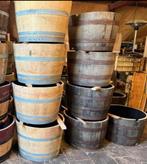 Bloembak half wijnvat whiskyvat palmboombak vijgenboom hout, Gerard Krale, Rond, Nieuw, Ophalen of Verzenden