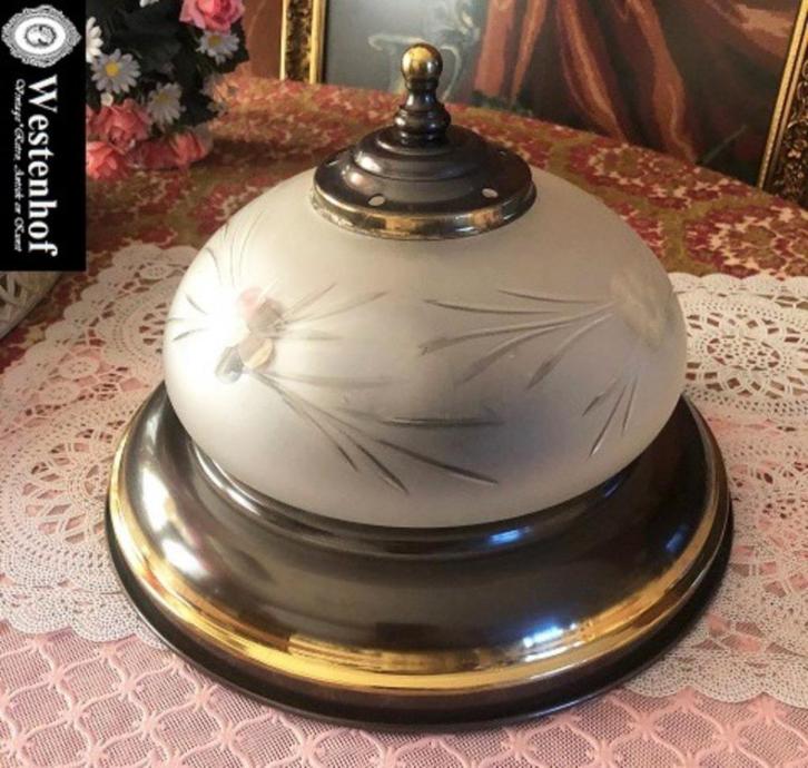 Brocante plafondlamp - plafonnière klassiek lamp brons, Huis en Inrichting, Lampen | Plafondlampen, Zo goed als nieuw, Overige materialen
