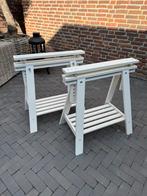 Witte Houten schragen (Set van 2, ikea), Ophalen, Tafelpoot, Gebruikt, 50 tot 100 cm