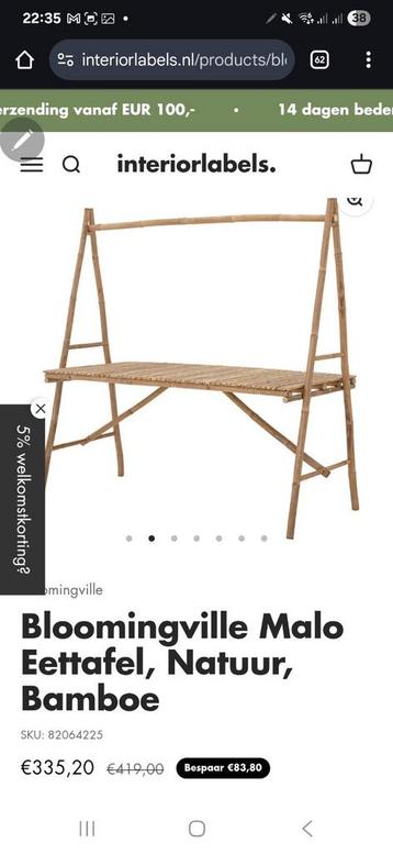 Bamboe eettafel / tuintafel beschikbaar voor biedingen
