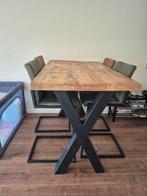 Hoge eettafel met 4 hoge stoelen te koop, Ophalen, 50 tot 100 cm, Zo goed als nieuw, 150 tot 200 cm