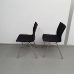 set 2x Ahrend 463 kantinestoelen- zwarte nieuwe stof stoel, Ophalen, Gebruikt, Twee, Zwart