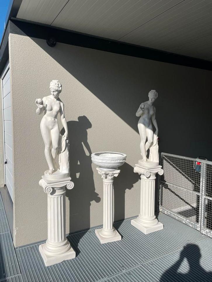 Griekse Beelden Partij - Gips & Plastic, Tuin en Terras, Tuinbeelden, Gebruikt, Mensenbeeld, Kunststof, Ophalen