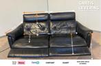 Zwarte Leren 2-zits Relaxbank -Gratis Levering NL & BE, Eenpersoons, Hoekbank, 300 cm of meer, Ophalen of Verzenden