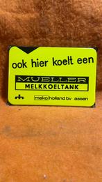 Emaille bord Mueller melkkoeltank, Ophalen of Verzenden, Zo goed als nieuw, Reclamebord