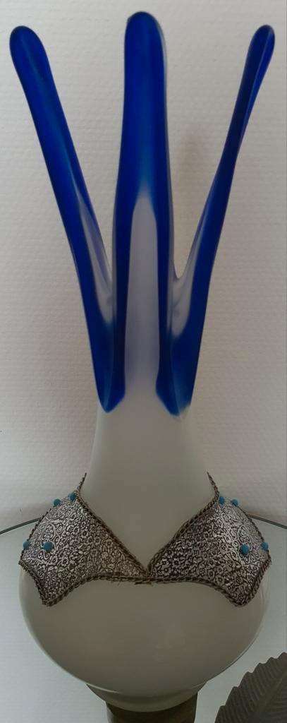Vaas mondgeblazen glaskunst design zeldzaam kunst prachig, Antiek en Kunst, Antiek | Glas en Kristal, Ophalen of Verzenden