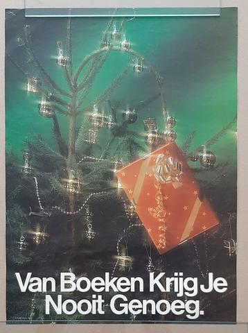 Kerst boekenposter – Van Boeken Krijg Je Nooit Genoeg. beschikbaar voor biedingen