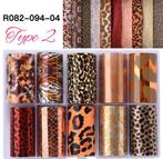 10 Stuks Nail Art Folies Set in Doos. Nagels/Nailart., Blauw, ., Nieuw, Ophalen of Verzenden