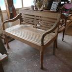 2 persoons stationsbank teak hout bank tuin terras RQ35, Ophalen of Verzenden