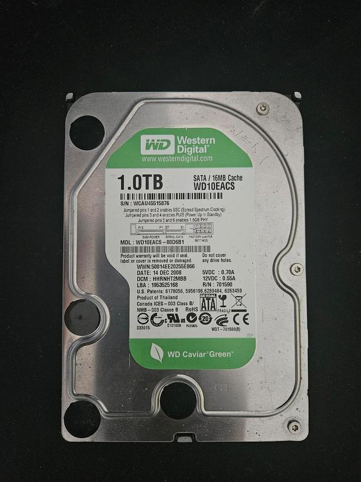 WD 1TB Interne HDD - Getest & Werkend, Computers en Software, Harde schijven, Gebruikt, Desktop, Intern, HDD, SATA, Ophalen of Verzenden