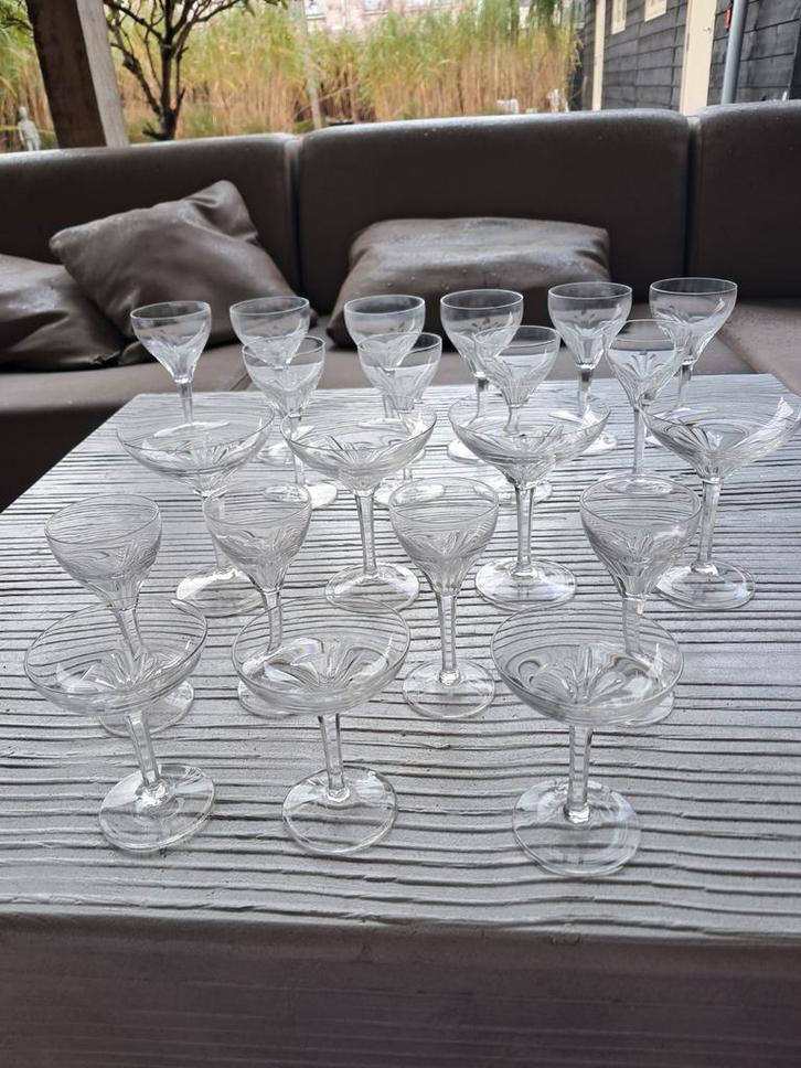 Kristal glazen Verzameling  21 stuks., Antiek en Kunst, Antiek | Glas en Kristal, Ophalen of Verzenden