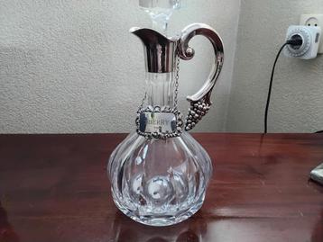 Zeer mooie wijnkaraf met sterling zilveren montuur  beschikbaar voor biedingen