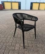 Gevlochten Zwarte Terrasstoel met Armleuning - 3 beschikbaar, Ophalen, Overige materialen, Gebruikt, Zwart