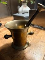 Messing Vijzel met stamper, Antiek en Kunst, Antiek | Koper en Brons, Ophalen of Verzenden