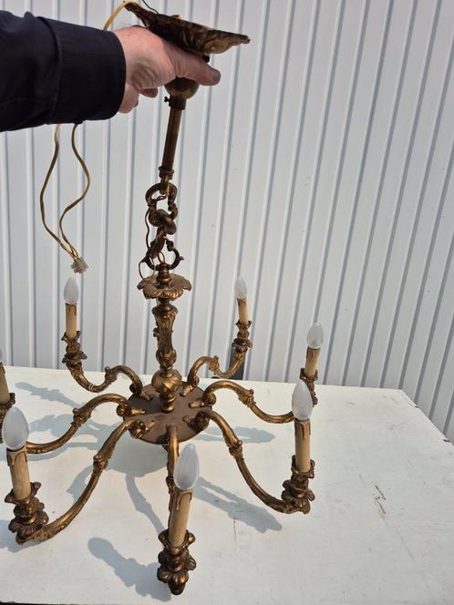 Mooie gedecoreerde zware massieve bronzen kroonluchter, Antiek en Kunst, Antiek | Lampen, Ophalen